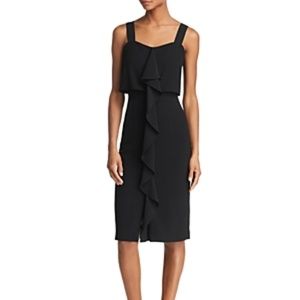 NWT! Adrianna Papell Crepe Cascading Drape Midi